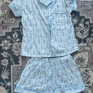 Women Size M Blue Pajama Set